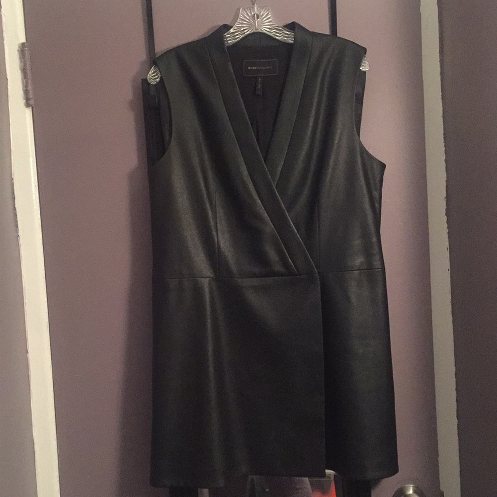 BCBGMaxAzria Leather Wrap Dress